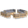 vidaXL 13-delige Loungeset met grijze kussens grenenhout