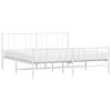 vidaXL Bedframe met hoofd- en voeteneinde metaal wit 183x213 cm