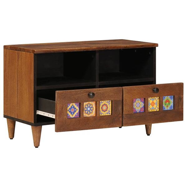 vidaXL Salontafel met lade Bruin 80 x 54 x 40 cm Massief Mango Hout