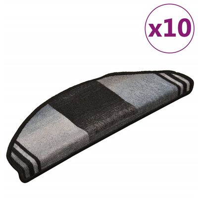 vidaXL Trapmatten zelfklevend 10 st 65x21x4 cm zwart en grijs