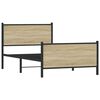 vidaXL Bedframe zonder matras metaal sonoma eikenkleurig 100x190 cm