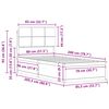 vidaXL Bedframe met Gevoerd Hoofdgedeelte Lichtgrijs 80 x 200 cm