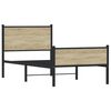 vidaXL Bedframe zonder matras metaal sonoma eikenkleurig 75x190 cm