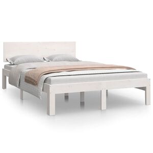 vidaXL Bedframe massief hout wit 120x190 cm