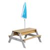 AXI Zand- en waterpicknicktafel Nick met parasol bruin en wit