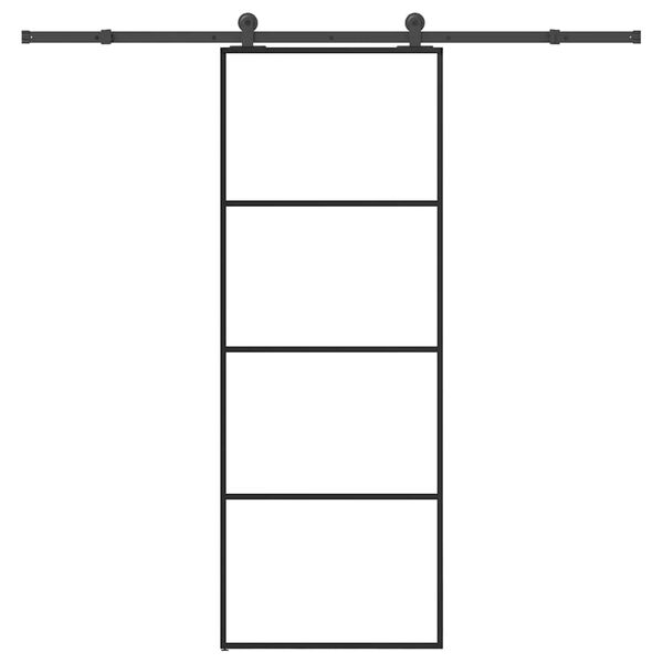 vidaXL Schuifdeur met beslag 76x205 cm ESG-glas en aluminium