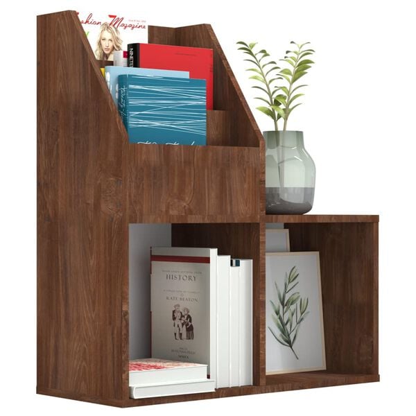 vidaXL Kindertijdschriftenrek 71x30x78,5 cm bewerkt hout bruineiken