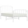 vidaXL Bedframe met hoofd- en voeteneinde metaal wit 100x190 cm