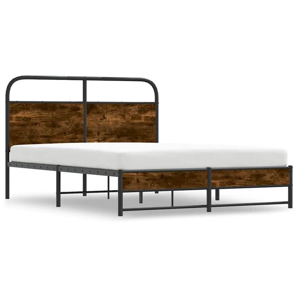 vidaXL Bedframe zonder matras bewerkt hout gerookt eiken 120x200 cm