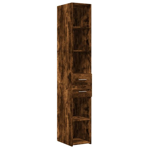 vidaXL Hoge kast 30x42,5x185 cm bewerkt hout gerookt eikenkleurig