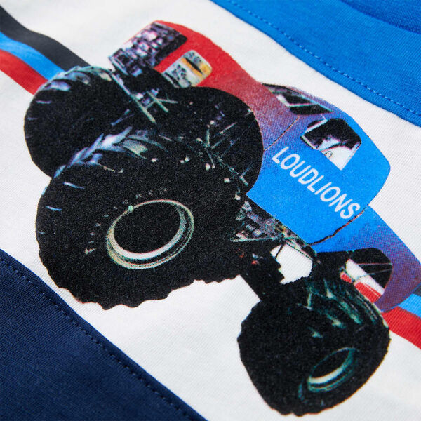 Kindershirt 116 blauw en marineblauw