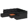 vidaXL Tuinbankenset met opslag 9 pcs Zwart poly rattan