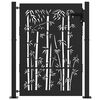 vidaXL Tuinpoort 110 x 155 cm Gepoedercoat staal Zwart Vergrendelbaar