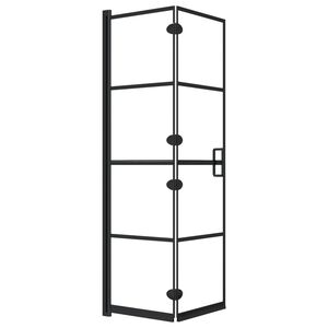 vidaXL Douchewand inklapbaar 80x140 cm zwart