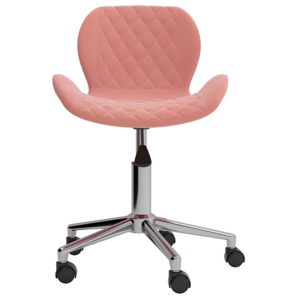 vidaXL Eetkamerstoelen draaibaar 4 st fluweel roze
