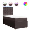 vidaXL Boxspring met matras stof donkerbruin 100x200 cm