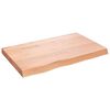 vidaXL Tafelblad 80x50x(2-6) cm behandeld massief eikenhout lichtbruin