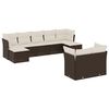 vidaXL 9-delige Loungeset met kussens poly rattan bruin