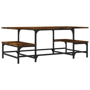 vidaXL Salontafel 100x50,5x40 cm bewerkt hout gerookt eikenkleurig