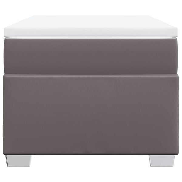 vidaXL Boxspring met matras kunstleer grijs 80x200 cm