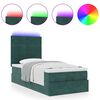 vidaXL Ottoman bed met matrassen en LED's 90x200cm fluweel donkergroen