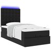 vidaXL Ottoman bed met matras en LED's 80x200cm kunstleer zwart