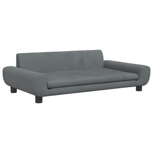 vidaXL Kinderbank 100x54x33 cm fluweel donkergrijs