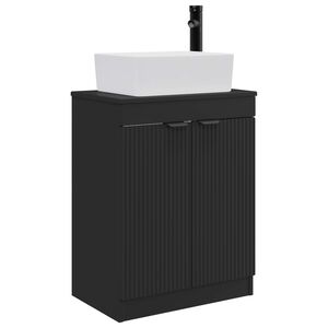 vidaXL Badkamermeubel met Wasbak Zwart 54 x 35 x 83 cm Bewerkt hout
