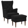 vidaXL Fauteuil met Voetenbank 2 st Zwart Fluweel
