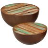vidaXL Salontafels 2 st rond massief gerecycled hout