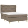 vidaXL Boxspring met matras stof taupe 140x190 cm