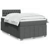 vidaXL Boxspring met matras stof donkergrijs 120x200 cm