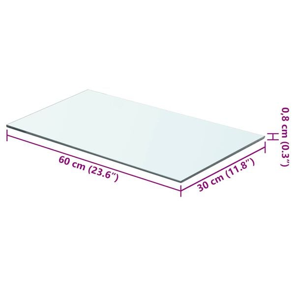 vidaXL Schappen 2 st 60x30 cm glas transparant