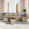 vidaXL Tuin Sofa Set met kussen met opslag 9 pcs Beige en Licht Grijs
