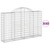 vidaXL Schanskorven 40 st gewelfd 200x30x120/140 cm ijzer