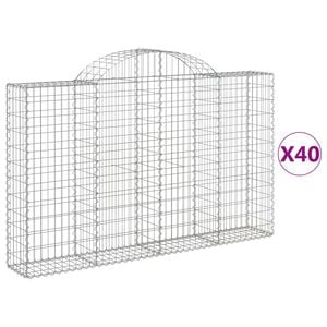 vidaXL Schanskorven 40 st gewelfd 200x30x120/140 cm ijzer