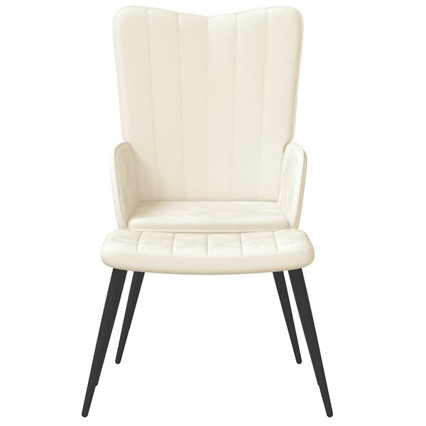 vidaXL Relaxstoel met voetenbank fluweel cr&egrave;mewit