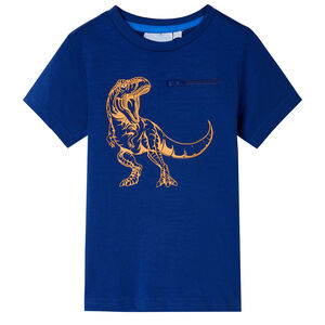 vidaXL Kindershirt met korte mouwen 104 donkerblauw