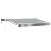 vidaXL Handmatige Luifelhouder met LED's Antraciet en Wit 3,5 x 2 m