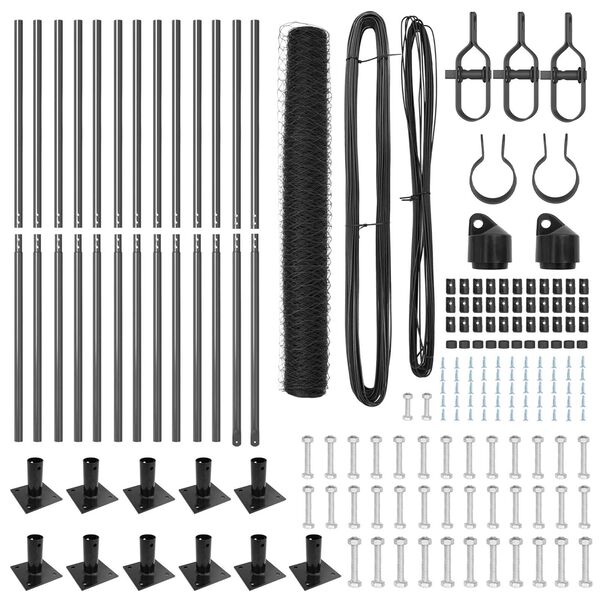 vidaXL Afrasteringspaal Grijs 25 x 1,2 m (36 mm gaas) Staal