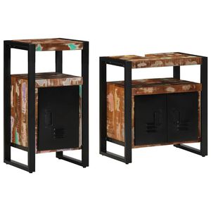 vidaXL Badkamermeubelset 2 st Bruin Massief gerecycled hout