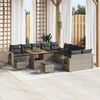 vidaXL Tuin Sofa Set met kussen met opslag 13 pcs Grijs poly rattan