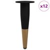vidaXL Meubelpoten 12 st Zwart en Goud &Oslash; 40 x 98 mm IJzer