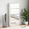 vidaXL Schoenenkast met 4 spiegels 63x17x134 cm wit