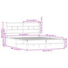 vidaXL Bedframe met hoofdbord zonder matras sonoma eiken 150x200 cm