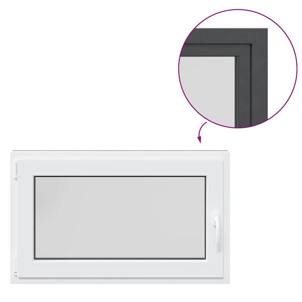 vidaXL Kelderraam "RISOR" 100x70 cm draai-kiep DIN links antraciet