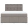 vidaXL Boxspring met matras stof taupe 180x200 cm