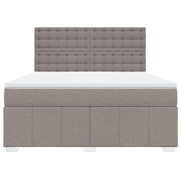 vidaXL Boxspring met matras stof taupe 180x200 cm