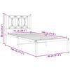 vidaXL Bedframe met hoofdbord zonder matras metaal wit 75x190 cm