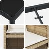 vidaXL Tuin eettafelset met kussen 9 pcs Beige poly rattan